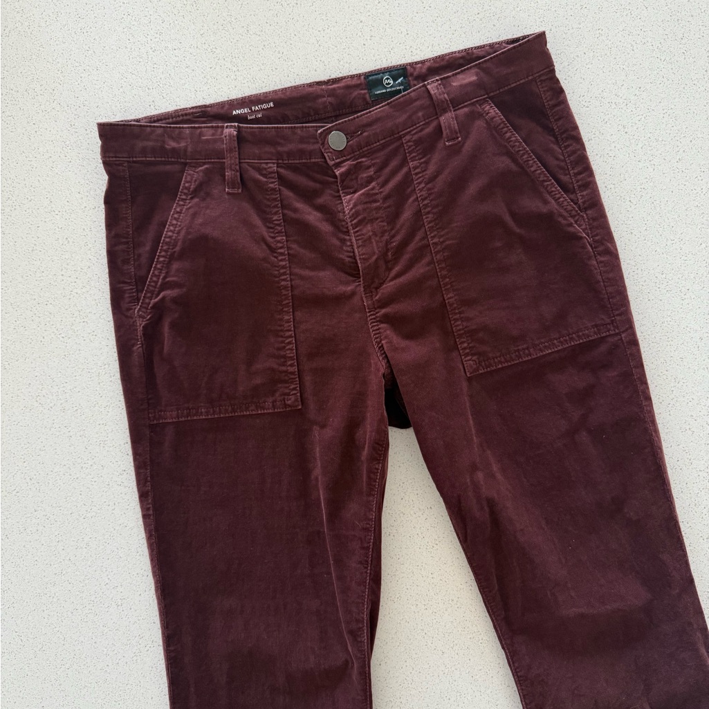 Ag Adriano Goldschmied Burgundy Boot Cut Pants